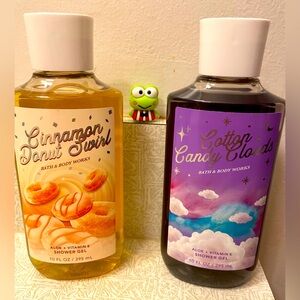 Bath & Bodyworks Cotton Candy Clouds Cinnamon Donut Swirl shower gel set